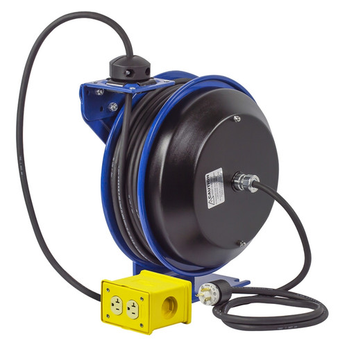 Coxreels PC24-0012-A Spring Rewind Power Cord Reel | PC Series | 115 Volts | 100' Cord Length | 20 Amps