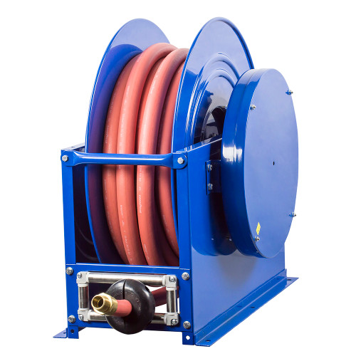 Coxreels SLPL-835 Single Hose Spring Rewind Hose Reel | SP Series | 1 1/2" Hose Diameter | 35' Hose Length | 250 Max PSI | Less Hose