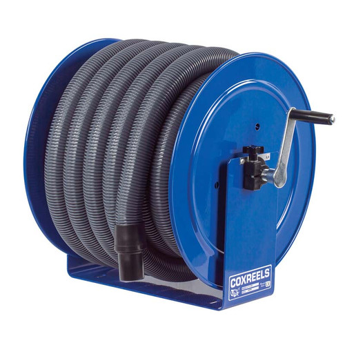 Coxreels V-112H-730 Vacuum Only Direct Crank Rewind Reel | V100 Series | 1-1/2" Hose Diameter | 30' Hose Length
