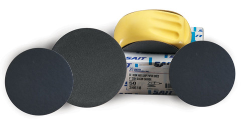 United Abrasive 34617 Heavy Duty Hook & Loop Specialty Paper Disc | C-E/C-F Silicon Carbide | 6" Diameter | 180 Grit | Sold by Box of 50