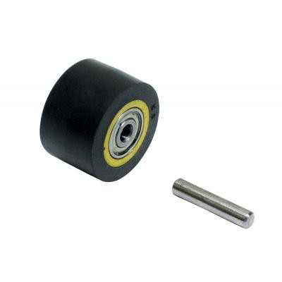 Dynabrade 11084 Contact Wheel Assembly | 3/4" Dia. x 1/2" W x 3/8" I.D. | Crowned | 70 Duro Rubber