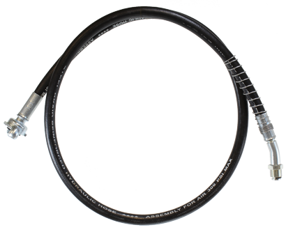 APT 18841 Rock Drill Whip Hose Assembly | Universal Female | 1L Oiler | 1/2" x 6' Braided Hose | 3/8" NPT Male