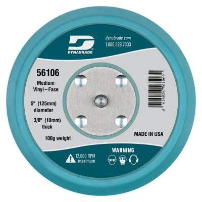 Dynabrade 56106 Non-Vacuum Disc Pad | 5" Pad Size | 3/8" Thickness | Vinyl-Face | Medium Density