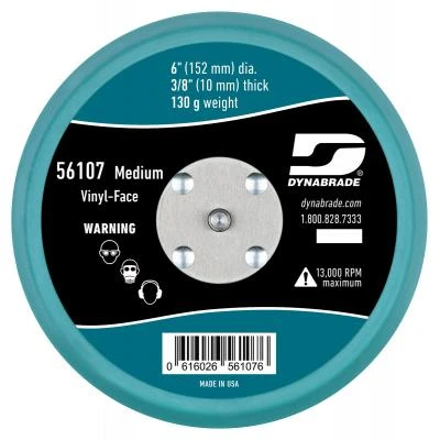 Dynabrade 56107 Non-Vacuum Disc Pad | 6" Pad Size | 3/8" Thickness | Vinyl-Face | Medium Density