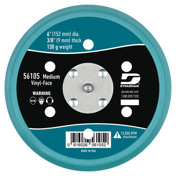 Dynabrade 56105 Vacuum Disc Pad | 6" Pad Size | 3/8" Thickness | Vinyl-Face | Medium Density
