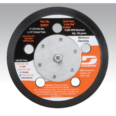 Dynabrade 50607 Vacuum Disc Pad | 5" Pad Size | 1/2" Thickness | Hook-Face | Medium Density | Long Nap