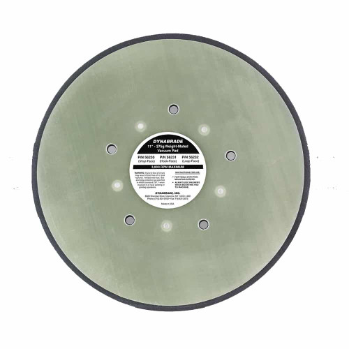Dynabrade 56231 Non-Vacuum/Vacuum Gear-Driven Disc Pad | 11" Pad Size | 1/2" Thickness | Hook-Face | Medium Density | Short Nap