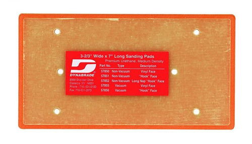Dynabrade 57855 Vacuum Dynabug Disc Pad | 3-2/3" x 7" Pad Size | 3/8" Thickness | Vinyl-Face | Medium Density