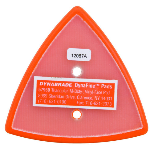 Dynabrade 57950 Non-Vacuum Dynafine Triangular Disc Pad | 2-7/8" x 3-1/8" Pad Size | 3/8" Thickness | Vinyl-Face | Medium Density