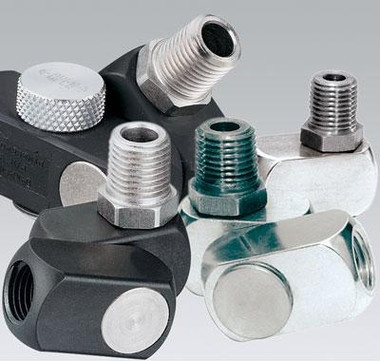 Dynabrade 95734 Dynaswivel Air Line Connector | Double Pivot | 1/4" NPT Thread | Stainless Steel