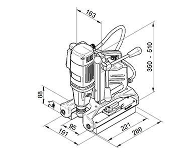 CS Unitec PipeMAB 200 Magnetic Pipe Drilling Machine | 110 Volt | 450 RPM | 1-3/8" Diameter Hole Capacity