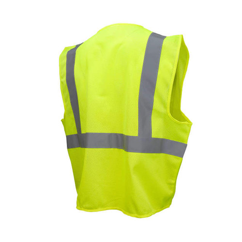 Radians SV2ZGMS Type R Class 2 Economy Mesh Safety Vest with Zipper | Hi-Vis Green | Small Size | Each