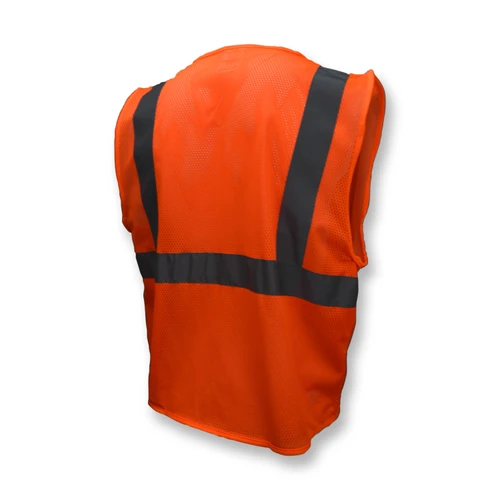 Radians SV2ZOM5X Type R Class 2 Economy Mesh Safety Vest With Zipper | Hi-Vis Orange | 5X-Large Size | Each