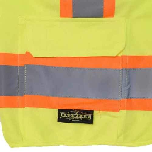 Radians SV6GS Type R Class 2 Two Tone Surveyor Solid/Mesh Safety Vest | Hi-Vis Green | Small Size | Each