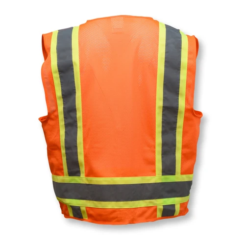 Radians SV6O2X Type R Class 2 Two Tone Surveyor Solid/Mesh Safety Vest | Hi-Vis Orange | 2X-Large Size | Each
