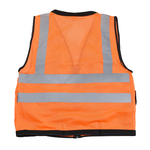 Radians SV59Z-2ZOD-3X Type R Class 2 Heavy Duty Surveyor Safety Vest With Zipper | Hi-Vis Orange | 3X-Large Size | Case of 24 Units