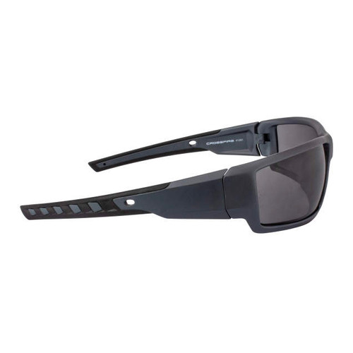 Crossfire 41291 Cumulus Premium Safety Glasses | Aluminum Gray Frame | Smoke Lens | Box of 12