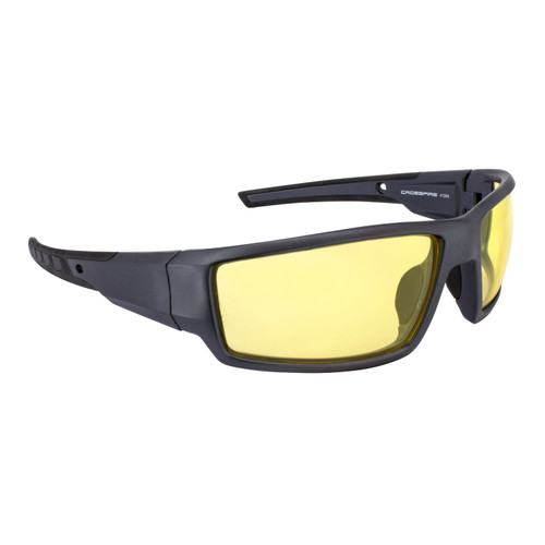 Crossfire 41295 Cumulus Premium Safety Glasses | Aluminum Gray Frame | Amber Lens | Box of 12