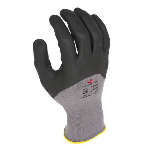 Radians RWG11M Micro-Foam Nitrile Gripper Gloves | Elastic Cuff | Gray | Medium Size | Case of 10 Boxes of 12 Pairs in Each Box