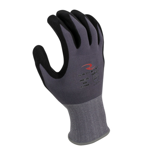 Radians RWG13XXL Nylon Foam Nitrile Gripper Gloves | Elastic Cuff | Gray | 2X-Large Size | Case of 10 Boxes of 12 Pairs in Each Box