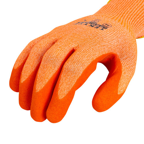 Radians RWG703S TEKTYE A4 Cut Protective Work Gloves | Reinforced Thumb | Hi-Vis Orange | Small Size | Box of 12 Pairs