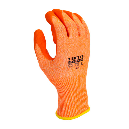 Radians RWG703XL TEKTYE A4 Cut Protective Work Gloves | Reinforced Thumb | Hi-Vis Orange | X-Large Size | Box of 12 Pairs