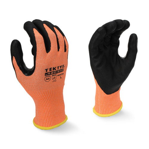 Radians RWG705S TEKTYE A4 Cut Protective Work Gloves | Reinforced Thumb | Orange | Small Size | Box of 12 Pairs