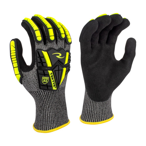 Radians RWG723XXL TEKTYE A6 Cut Protective Work Gloves | TPR Back | Black/Gray | 2X-Large Size | Case of 10 Boxes of 12 Pairs in Each Box