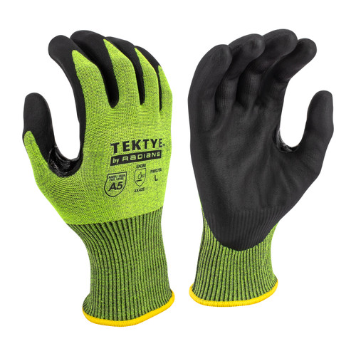 Radians RWG755M TEKTYE A5 Cut Protective Work Gloves | Reinforced Thumb | Green | Medium Size | Box of 12 Pairs