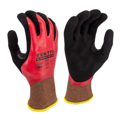 Radians RWG756XXL TEKTYE A4 Cut Protective Work Gloves | Reinforced Thumb | Black/Red | 2X-Large Size | Box of 12 Pairs