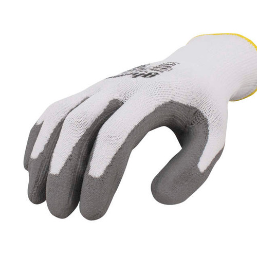 Radians RWG550S Ghost Series A2 Cut Protection Work Gloves | Polyurethane Palm | White/Gray | Small Size | Case of 10 Boxes of 12 Pairs in Each Box