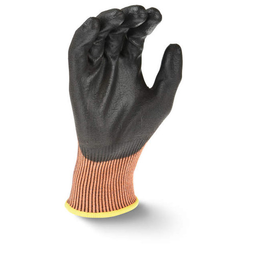 Radians RWG557XXL AXIS A4 Cut Protection Work Gloves | Black Polyurethane Palm | Hi-Vis Orange | 2X-Large Size | Case of 10 Boxes of 12 Pairs in Each Box