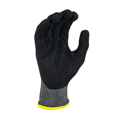 Radians RWG589XL A9 Cut Protection Work Gloves | Sandy Foam Nitrile Palm | Black | X-Large Size | Box of 12 Pairs