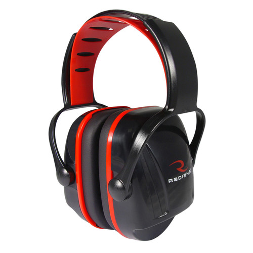 Radians XC0130CS X-Caliber 22 Youth Earmuffs | Adjustable Multi-Position Headband | Red/Black | Box of 6