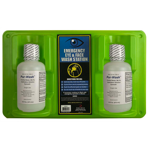 Vision Aid REW16D Wall-Mounted Personal Eyewash Station | 16 Ounce Capacity | 2 Bottle | Case of 2 Units