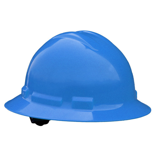Radians QHR6-BLUE Quartz Full Brim Hard Hat | 6 Point Crown Strap Ratchet Suspension | Pillowed Brow Pad | Blue | Case of 10 Units