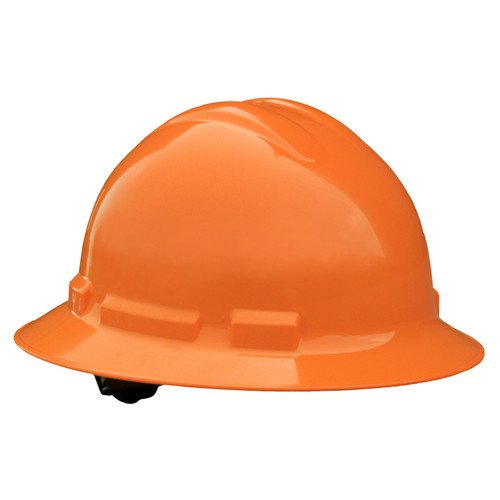 Radians QHR6-ORANGE Quartz Full Brim Hard Hat | 6 Point Crown Strap Ratchet Suspension | Pillowed Brow Pad | Orange | Case of 10 Units