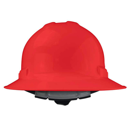 Radians QHR6-RED Quartz Full Brim Hard Hat | 6 Point Crown Strap Ratchet Suspension | Pillowed Brow Pad | Red | Case of 10 Units