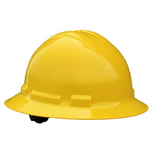 Radians QHR6-YELLOW Quartz Full Brim Hard Hat | 6 Point Crown Strap Ratchet Suspension | Pillowed Brow Pad | Yellow | Case of 10 Units
