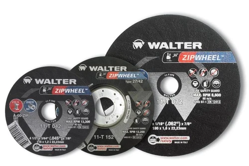 Walter Surface Technologies 11T072 ZIP CUT 1/16" Type 1 Angle Grinder Cut-Off Wheel | 7/8" Arbor Hole | 7" Diameter | Sold by Box of 25