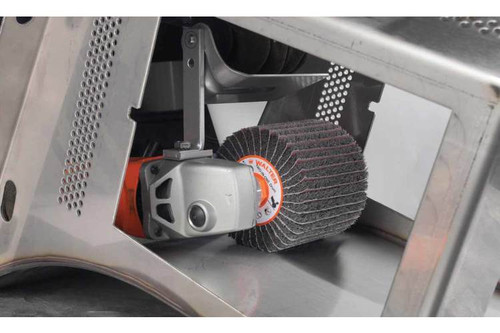 Walter Surface Technologies 07K422 TWO-IN-ONE Flap Drum | 5/8" - 11 Arbor Hole | 4-1/2" Diameter | 3800 Max. RPM | Silicon Carbide 80 Grit