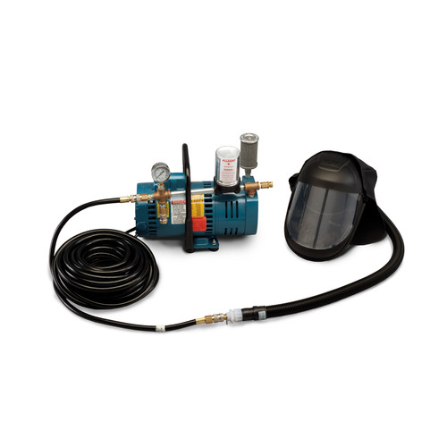 Allegro 9245-01 1-Worker SAR Shield System with 50' Hose | Low Pressure | Anti-Fog Lens | Clear