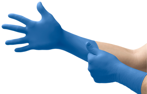 Ansell SG-375-L MICROFLEX SafeGrip Latex Medical Exam Gloves | Powder-Free | Blue | Large | Sold by Box of 50