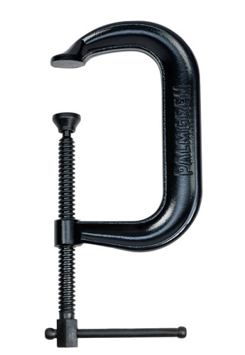 Palmgren 9629513 Drop Forged Deep Throat C-Clamp With Black Oxide Spindle | 6" Max Open Capacity | 0.670" Spindle Diameter | 4-1/8" Throat Capacity