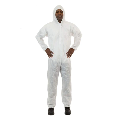 Enviroguard 2225-L Hooded Coverall | Microporous Film | Bound Seams | Storm Flap | White | Large