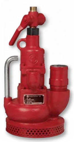 Chicago Pneumatic CP 0010 Air-Driven Sump Pump | 3 HP | 2" Discharge | 3/4" Air Inlet | 22 mm Water Depth | 30,5 m Max Head | Metric