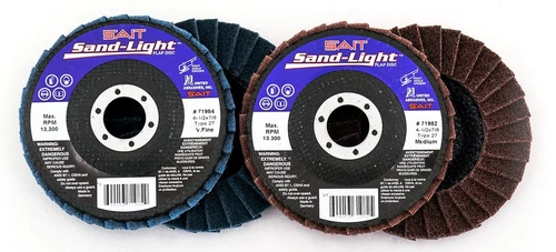 United Abrasives 71992 Sand-Light Flap Disc | 5" Diameter | 7/8" Arbor Hole | 12200 RPM | Type 27 | Medium Grade | Sold by Pack of 5