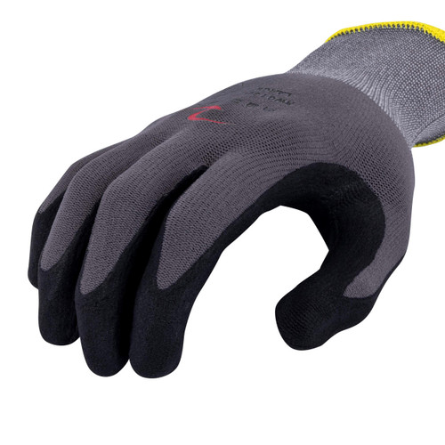 Radians RWG13BS Breathable Work Gloves | Nylon Shell with Micro Foam Nitrile Palm Dip | Gray | Small Size | Box of 12 Pairs