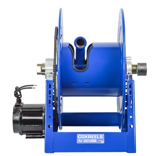 Coxreels 1185-3324-EF Electric 24V DC Motor Rewind Hose Reel | 1185 Series | 1-1/2" Hose Diameter | 175' Hose Length | 1500 Max PSI | Less Hose