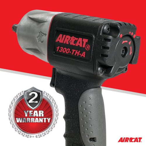 Aircat Pneumatic Tools 1300-TH-A Composite Impact Wrench | 450 (ft-lbs) Max Torque | 10000 RPM | 3/8" Square Drive